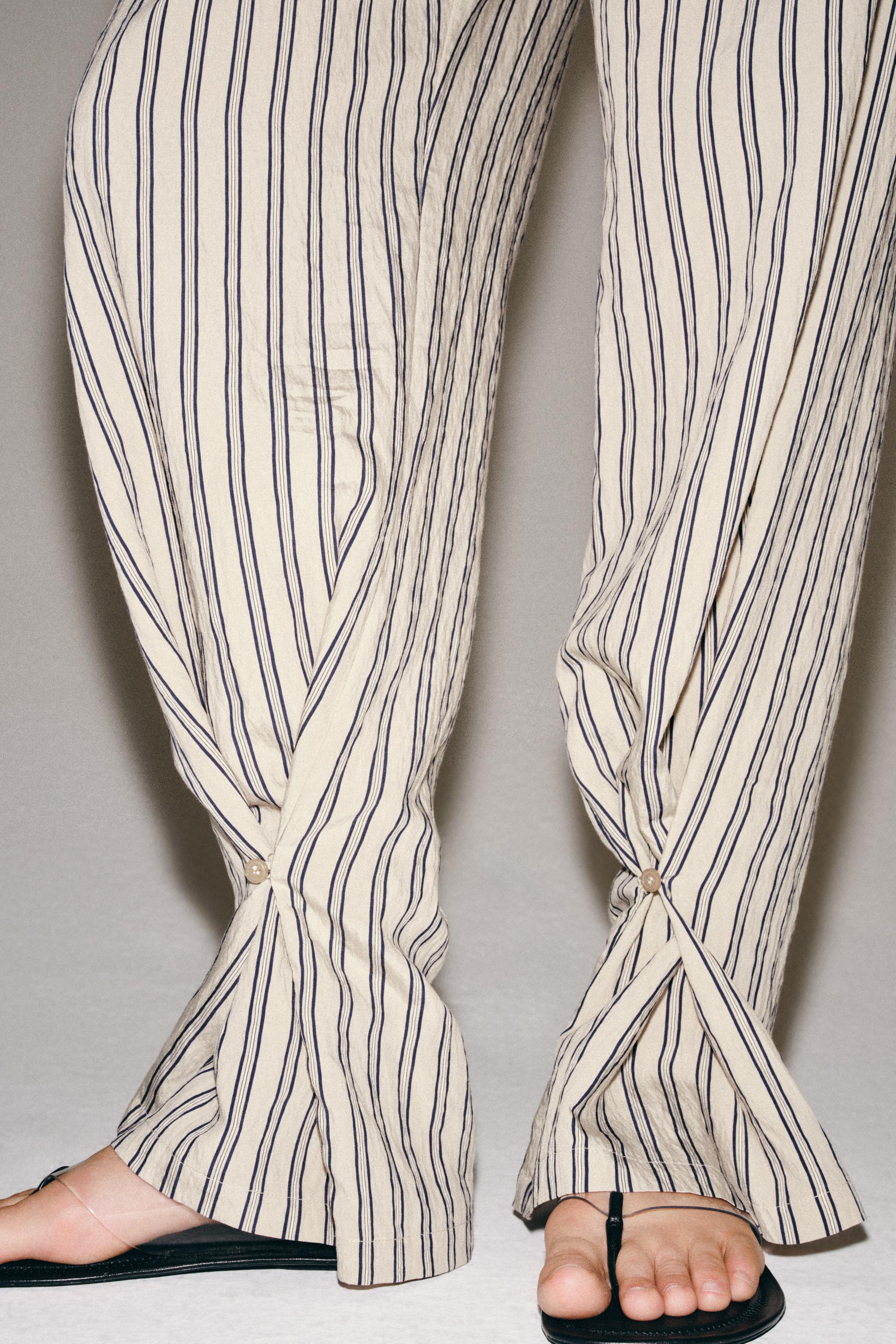 ZW COLLECTION STRIPED STRAIGHT LEG PANTS